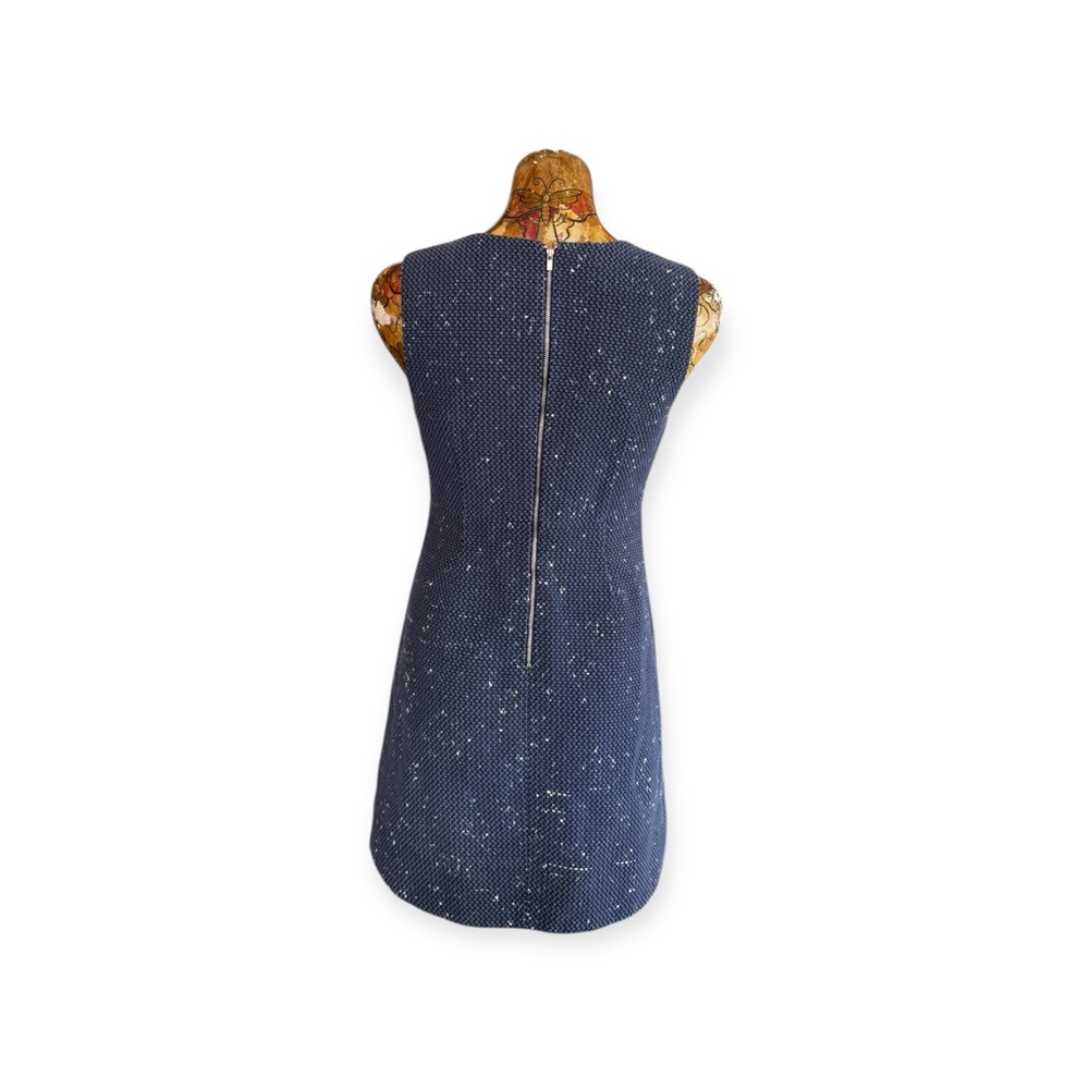 Diane Von Furstenberg DVF navy sleeveless dress w white speckles Sz 6 small - Picture 4 of 13